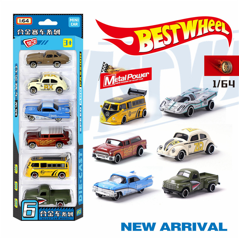 Vintage And Collectible Toys - 1:64 Legering retro racewagen 6-delige set