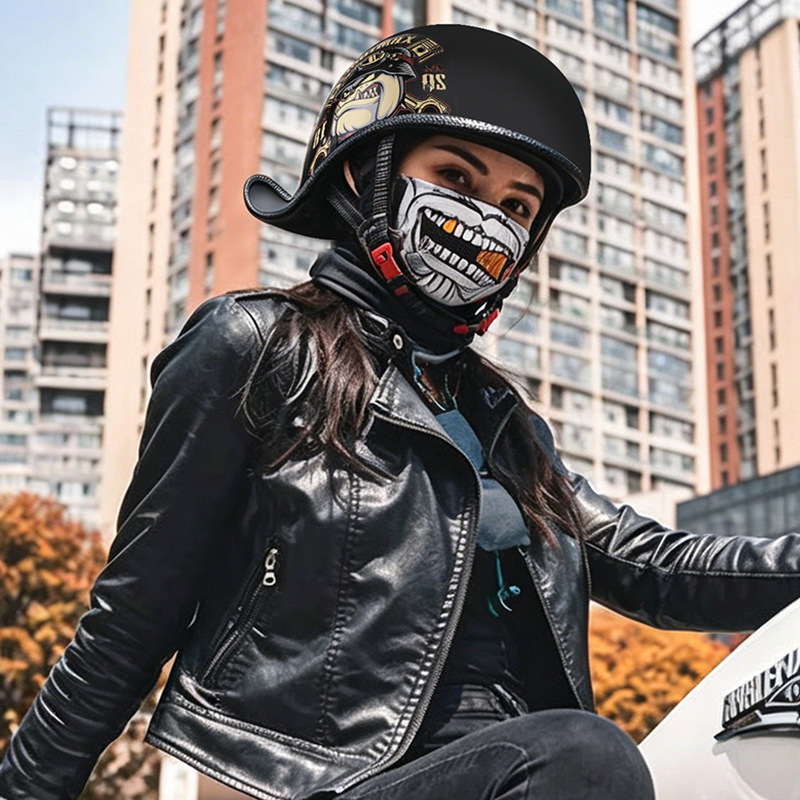 Lens Cap Vintage - Retro motorhelmen voor heren Vintage motorfiets