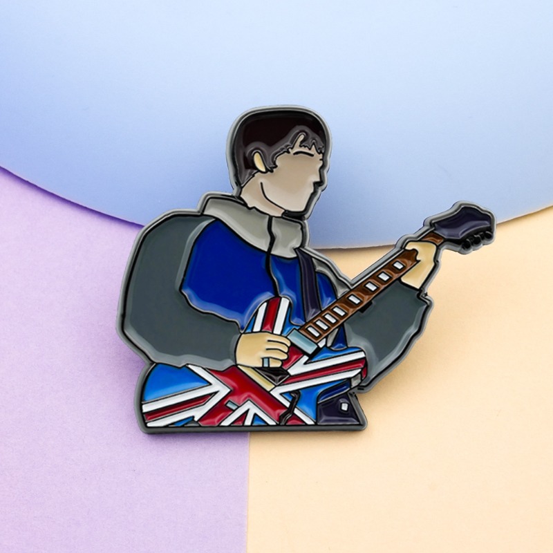 Vintage Collectible Pins - Vintage Britse rockgitaar emaille broches Union