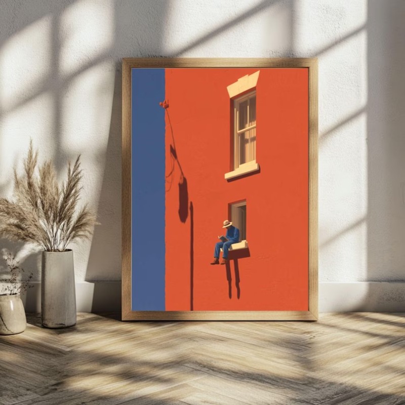 Vintage Things Collection - Vintage minimalistische abstracte warme zonnige figuur