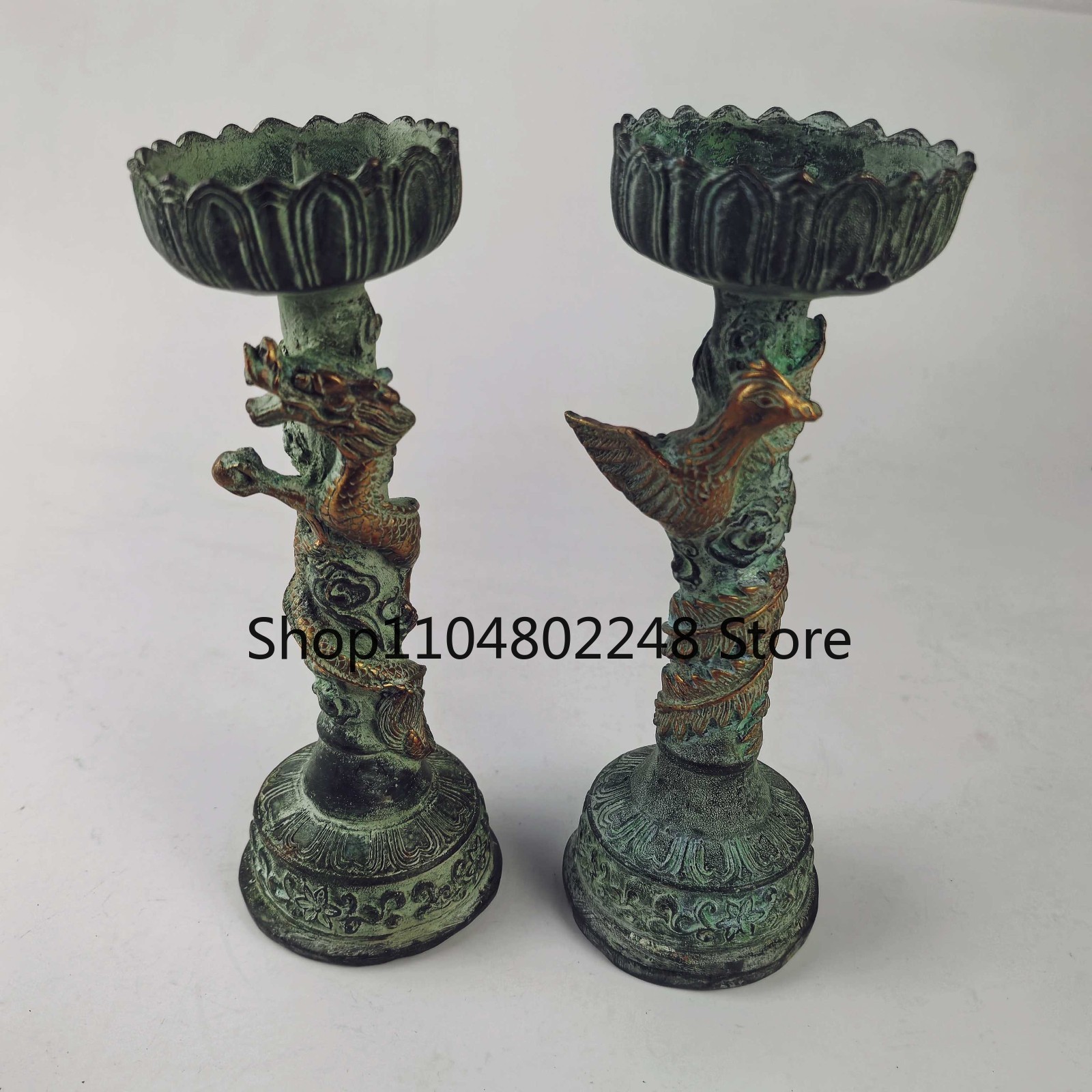 Collectible Vintage Lamps - Folk Collection Een paar oude bronzen