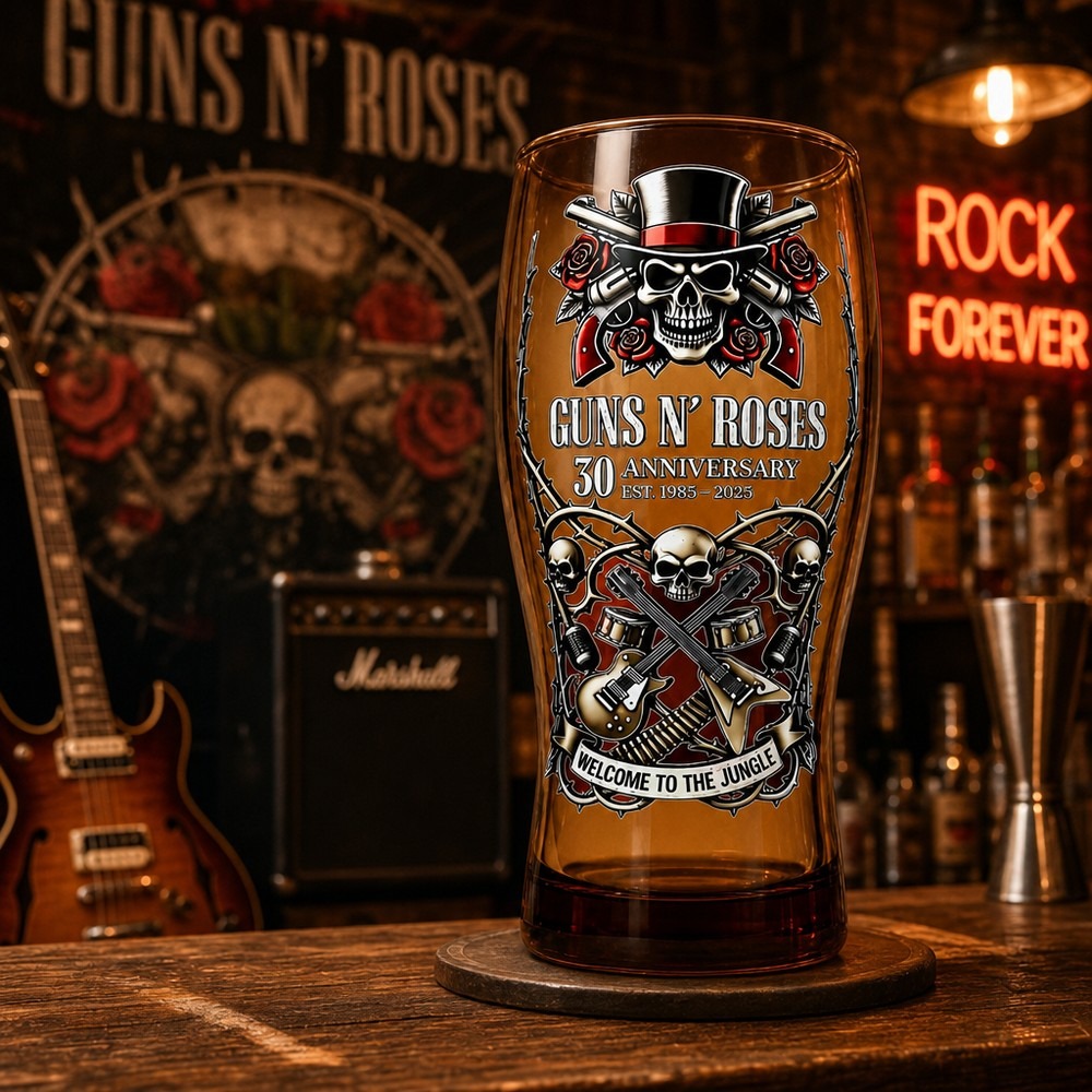 Vintage Collectible Glass - Guns N' Roses Herdenkingsbiermok 15oz Vintage