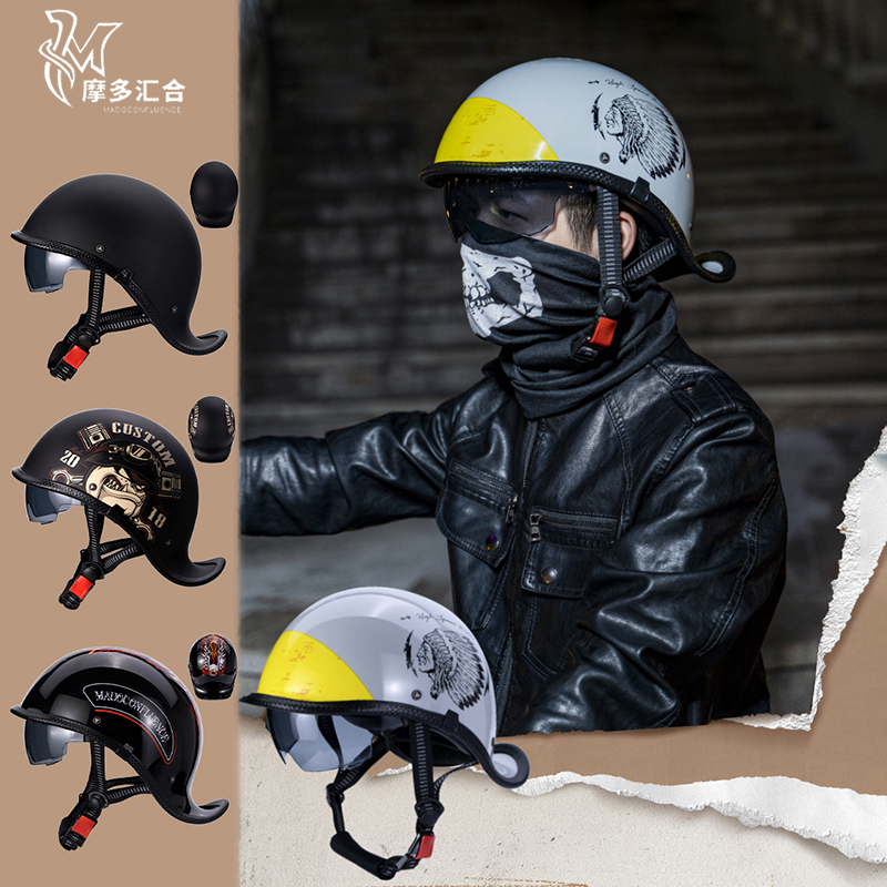 Retro motorhelmen voor heren V - Lens Cap Vintage recensie en prijs