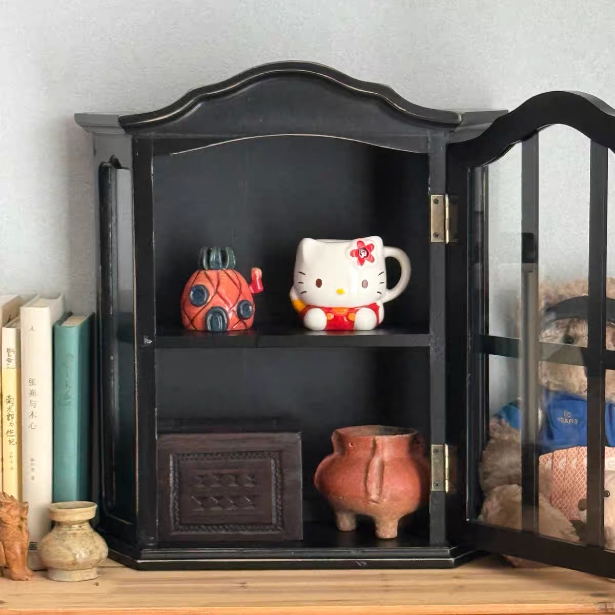 Vintage wandkast van verweerd  - Vintage Collectible Glass recensie en prijs